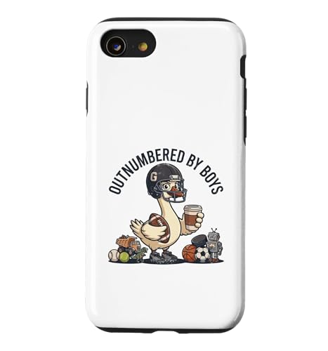 Outnumbered By Boys Mom Of Boys Football Mom coffee Goose �X�}�z�P�[�X iPhone SE (2020) / 7 / 8 �p