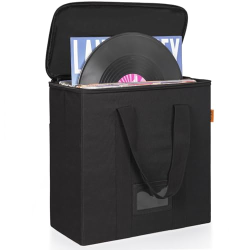IBVIVIC Vinyl Record Storage Box with Lids and Handle Vinyl Album Storage Case Bag for 7/10/12 inch...