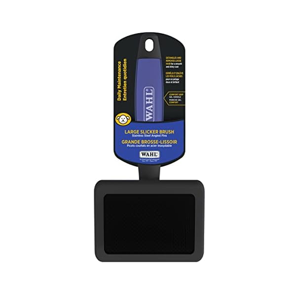 WAHL Canada Large Slicker Brush, Detangles and Removed loose hair, Stainless Steel Angled Pins, Great for Dog Grooming – Model 58424, Blue WAHL Canada Large Slicker Brush, Detangles and Removed loose hair, Stainless Steel Angled Pins, Great for Dog Grooming – Model 58424, Blue