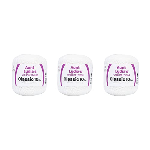 Aunt Lydia Classic White Crochet - 3 Pack of...