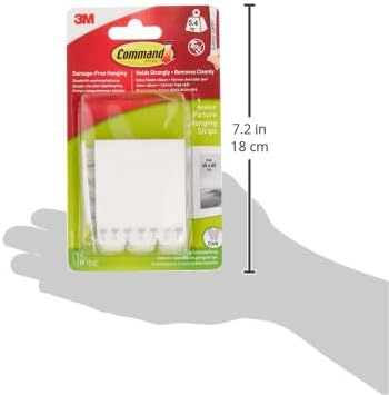 Command 17204-EF 07248000796 CMND PIC Hang Strip VP, 12 Pairs, White, Picture