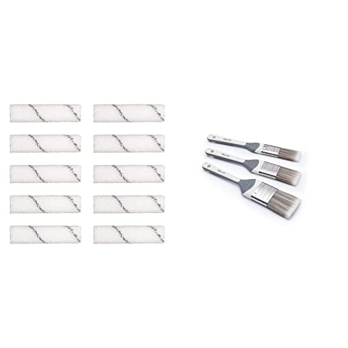 Harris Replacement Roller Sleeves for Seriously Good Walls & Ceilings 4in Mini Roller Set & Seriously Good Walls & Ceilings No Loss Paint Brushes | 3 Brush Pack | 1, 1.5, 2