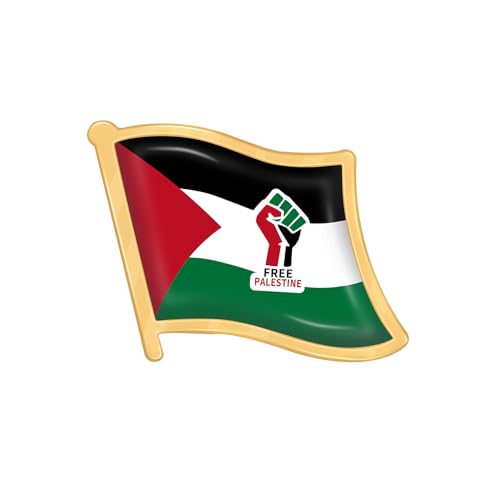 Free Palestine Lapel Pins Fist Flag - 1.1x1inch Mini Small Metal National Pin Badge Palestinian Travel Brooch Alloy Souvenir Pin for Hat Clothes Backpack