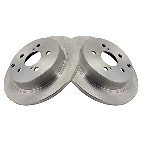 Image of TRQ Rear Brake Pad and Rotor Set Ceramic Solid Rotors | For 2012-2017 Toyota Prius V 2016-2019 Mirai