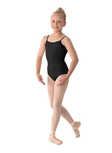 Mirella Girl's Classic V-Back Camisole Dance Leotard, Black 14