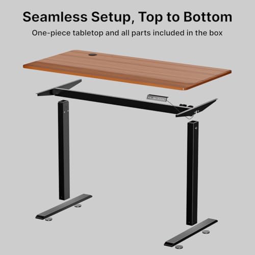 Image of pTron EaseMate Table E1 Electric Height Adjustable Desk, 3 Memory Presets, Child, Ergonomic Sit-Stand Desk for Home Office /Studies, Strong Steel Frame, Engineered Wood, Digital Display(Black & Wooden)