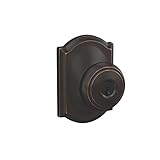 SCHLAGE F51A AND 716 CAM Andover Knob with Camelot Trim Keyed Entry Lock, Aged Bronze