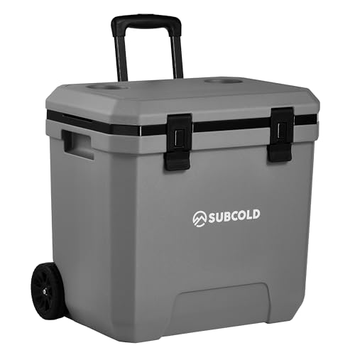 Subcold MASTER38 Wheeled Camping Cool Box 38QT (36L) Rugged Insulated Cooler Box with PU Insulation | Durable HDPE Shell & Lid | Ice Box with Wheels for Camping Fishing & Outdoor Use