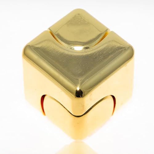Image of Fidget Toys for Adults, Stress Relief Toys Adults, Square Fidget Cube, Infinity Cube Fidget Toy, Portable Metal Fidget, Gold
