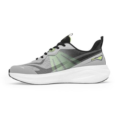 Image of Red Tape Men's Sneakers Grey Green Mesh Round Toe Lace-Up All-Day Comfort