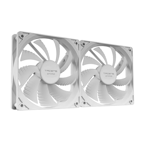 Tacens Anima AF12X2, Kit 2x Ventiladores 12cm, Funcionamiento Ultrasilencioso, Rodamientos FLUXUS, Flujo de Aire Optimizado, Estructura Reforzada Antivibraciones, Rendimiento Térmico Eficiente, Blanco