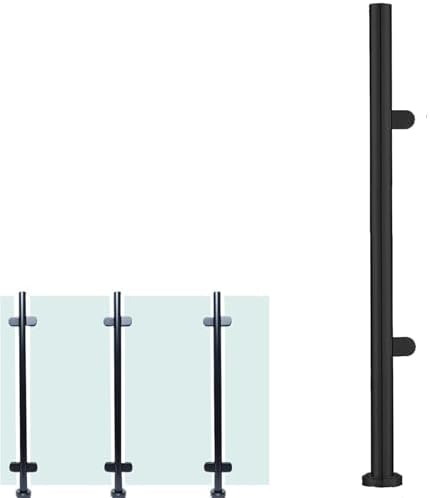 36" Glass Stair Railing Post, Stainless Steel Balustrade for Balcony & Fencing, Durable Glass Railing System, Modern Design, Perfect for Home & Commercial Use