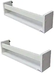 Prateleira de parede Porta Livros revistas brinquedos Infantil MDF Branca 2pç 60 cm