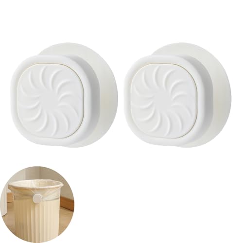 Image of 2 Pack Trash Bags Tuck Buckle Cinch Non-Slip Rotating Tightening Clips Instead of Elastic Bands Bag Liner Wrap Holder for Gabage Can Cylinder Waste Bin Kitchen Office Bedroom Bathroom