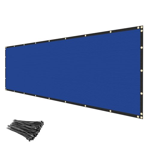 INFRANGE Valla de privacidad de 5 x 50 pies, cubierta de malla resistente para parabrisas para jardín, patio, valla de eslabones de cadena, color azul