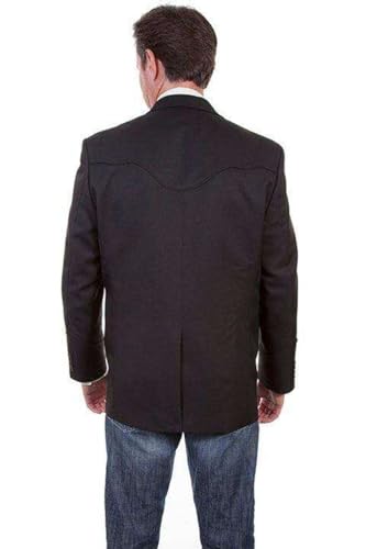 Scully Black Button Front Men's Blazer P-6562