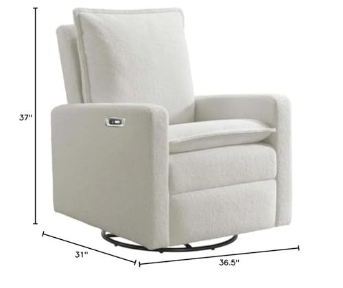 Image of Oxford Baby Uptown Power Recliner /Glider, Boucle White