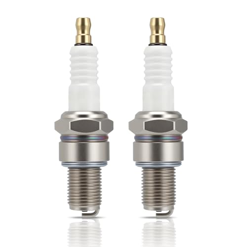 Image of Hipa (Pack of 2) BR8ES Spark Plugs Compatible with NGK 5422 Kawasaki Seadoo Ya-ma-ha Polaris 2-Stroke 2-Cycle Dirt Bike PWC ATV UTV Snowmobiles WaveRunner JetSki - Copper Core, Nickel Electrode
