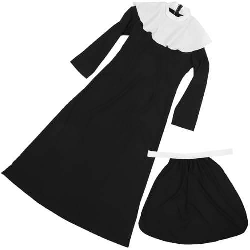 WRITWAA Disfraz de Monja Virgen María Talla Grande para Mujer Cosplay Spandex Suave Ajustado Halloween Teatro y Fiesta Temática