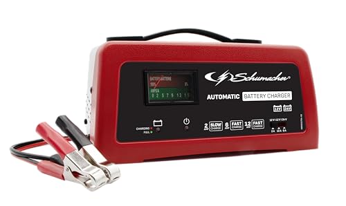 Schumacher Electric Watt150 - Chargeur de Batterie Voiture 12V/24V Electromécanique 2A/6A/12A — Ampéremétre, Câbles et Pinces — Protection Surcharge,...