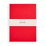 myPAPERCLIP NeoBasic A4 Ruled Notebook | 160 Pages, 80 GSM, 250 GSM Soft Cover, A4 (8.27 x 11.69 in) | Red