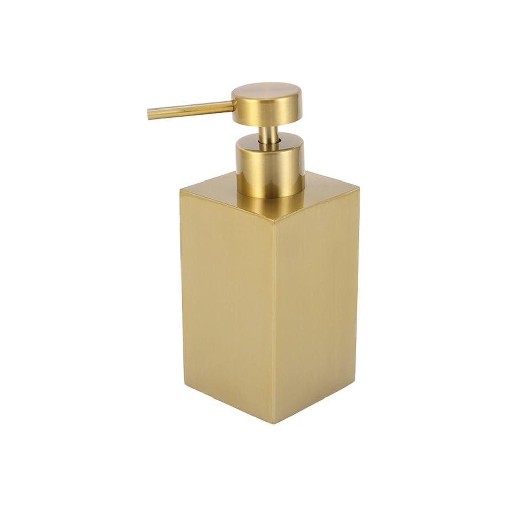 Home Stainless steel square soap dispenser gold hotel lotion bottle special press 300ml Shower Dispensers