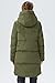 Orolay Women's Stylish Down Hooded Jacket with Two-Way Zipper Winter Down Coat Puffer Jacket Army Green M