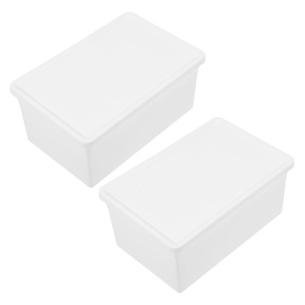 ULTECHNOVO 2pcs Lidded Laundry Powder Storage Containers Plastic Organizers for Dryer Sheets Laundry Supplies Versatile Storage Bathroom