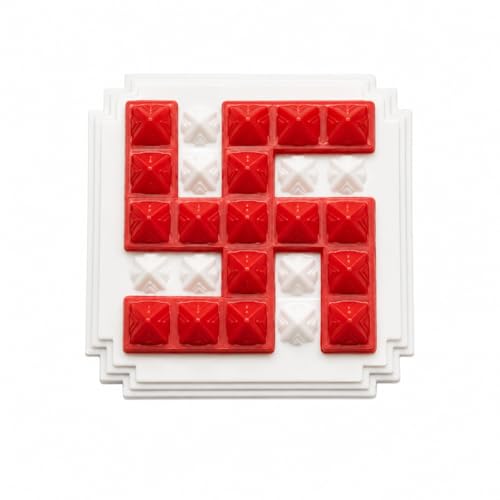 Image of Vastu Plastic Red & White Swastik Pyramid Plate for Positive Energy | Size - 2 Inch | Vastu Remedy | Multicolour, Wall Hanging Swastik | Pack of 1 | Prosperity & Peace Enhancer