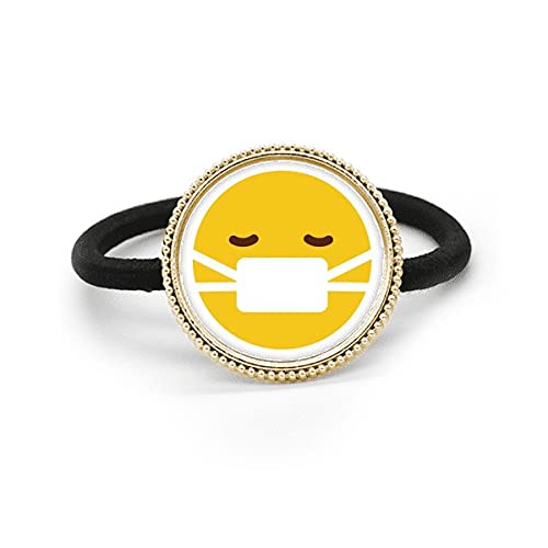 Chouchou en forme de tête de malade jaune élastique cheveux original