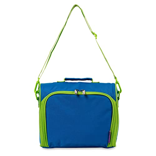 Image of J World New York Casey Kids Lunch Bag. Cute Insulated Lunch-Box for Boys Girls, Blue, 9.5 X 10 X 3.5 inch (H X W X D) inch