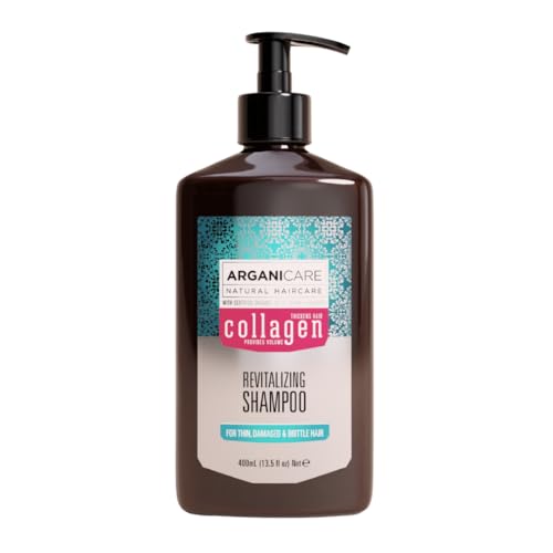 ARGANICARE - Shampoing Énergisant au Collagène - Soin Cheveux fins, dévitalisés et sans volume - Flacon 400 ml