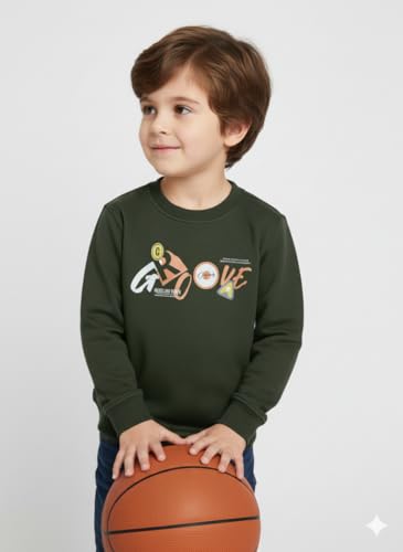 Image of Mack Jonney Boys Printed Fleece Sweatshirt - Warm Winter Pullover for Kids -M5367