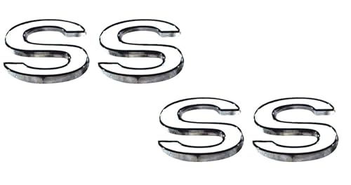Image of 4Pc 1969-72 Chevelle SS Front Fender Emblems 3D Badge 3953634 Replacement for SS (White)