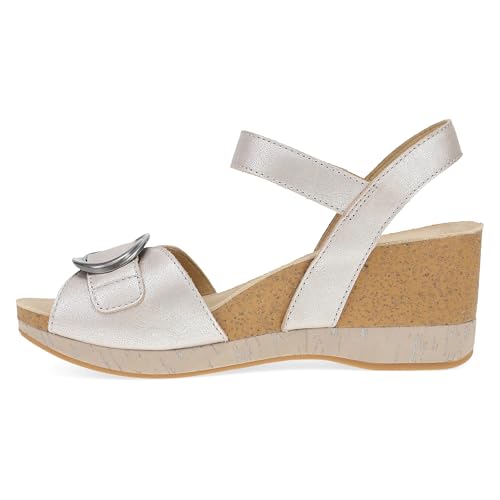 Image of Dansko Stella Multi-Strap Wedge Sandal for Women - Cork /EVA Wedge with Arch Support -Fully Adjustable Straps-Lightweight Rubber Outsole