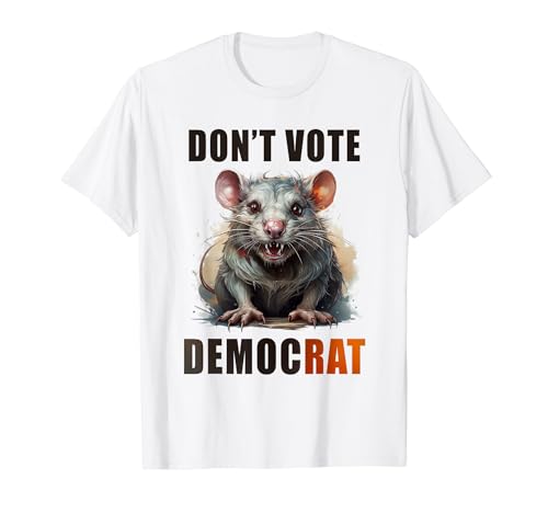 DemocRAT Funny Politician Sarcastic Rat Humor Graphic T-Shirt