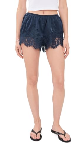 Bailey Rose Womens Satin Lace Mini Shorts Navy M