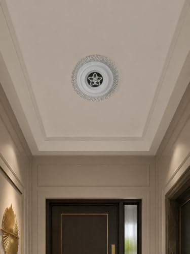 Image of FILLISKA Aluminium Luxurious 3 in 1 Led Ceiling /Wall Chandelier Light with 3 Step Colour Changing Function (Acrylic White Round-671-2)(300MM)