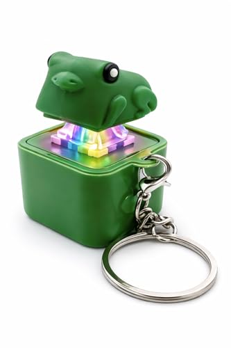 Frog Croaking Fidget Toy, Frog Croaking Keychain with Sound LED Lights, Keyboard Clicker for Stress Relief Anxiety Fun Gifts, Portable Noise Keychain 
