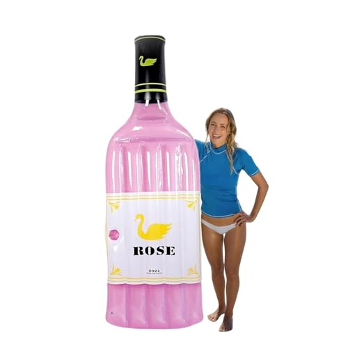 XIMEY Luftmatratze Wasser Erwachsene Pool, Aufblasbare Schwimmbett, Aufblasbare Luftmatratze Pool Strand für Erwachsene Kinder, Sommer Pool Party Zubehör, Sommer Wasserspielzeug (Rosa Flasche)