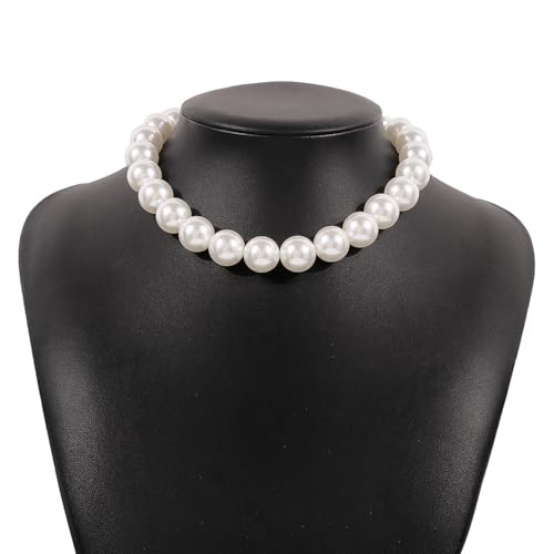 Chunky Pearl Choker Necklace - Stackable Statement Wedding Party Jewelry Gift3
