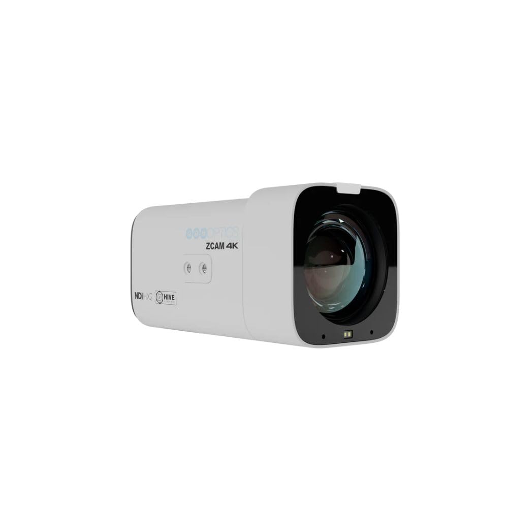 PTZOptics Studio 4K  a Hive-Linked camera featuring 20X Optical Zoom  up to a 4K Resolution at 60fps  and a 67.8 DFOV   60.7 HFOV in white. Supports simultaneous outputs: HDMI2.0 or 3G-SDI  plus IP Video [RTMP(S)  SRT  RTSP  RTP]  and either USB 3.0 or N