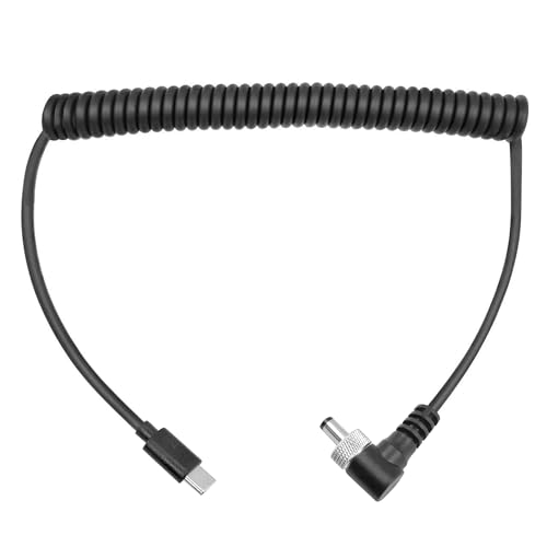 LSYRIA Type-C PDからDC 5.5 x 2.5mm ロック式直角オスコイル電源ケーブル。