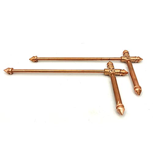 Image of Plus Value Mini Small Copper Dowsing Rod Pair for Vastu, Reiki, Aura, Chakra, Feng Shui & Dowsing Experts 11 dowsing Charts (L Rods, Divining Rods)