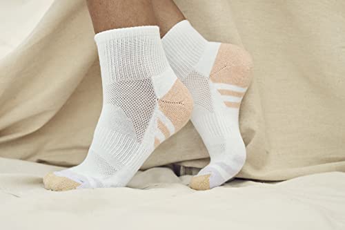 Image of GOLDTOE womens Half Cushion Sport Quarter Socks With Mesh, 6-pairsSocks