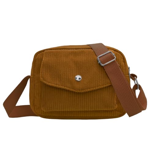 ZENGSING Cord Bauchtasche für Damen Gürteltasche Herren Mode Hüfttaschen Mode Brustbeutel Umhängetasche Reise Bauchtasche Crossbody Bag mit verstellbarem Riemen für Laufen Wandern Training (Braun)