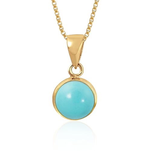 14K Gold Gemstone Necklaces for Women - Solid Gold Necklace - Gemstone Pendant - Gold Pendant Necklace - Gold Statement Necklace - Anniversary Necklace - Gemstone Jewelry for Women