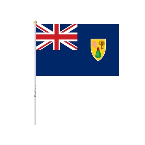 Drapeau Îles Turques-et-Caïques lot de 100 petits drapeaux 14x21cm