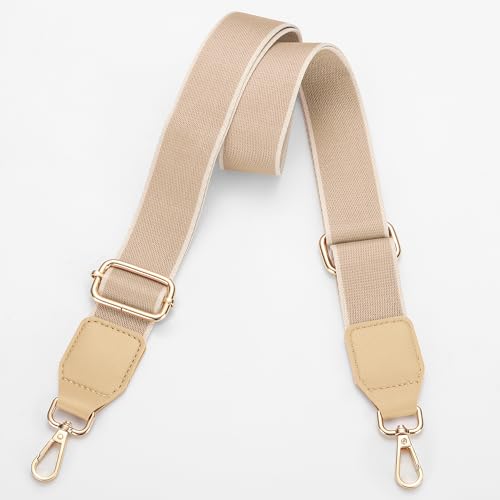 Image of Hamdecro Purse Straps Replacement Crossbody, Universal Wide Shoulder Strap for Bags Adjustable Straps for Handbags, Gold Buckle - Apricot