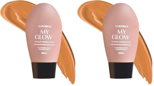 Image of Suroskie My Glow All-In-One Tinted Sunscreen Spf 30 Moisturizer 60 Ml Dark Shade | Niacinamide Cream For Men & Women (Pack of 2)